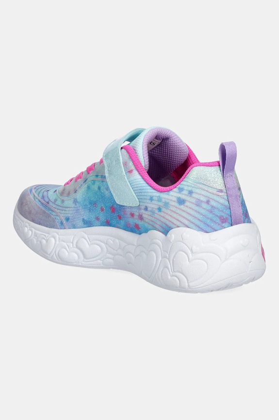 Dziewczynka Skechers sneakersy dziecięce ETERNAL HEART LIGHTS 302696L turkusowy