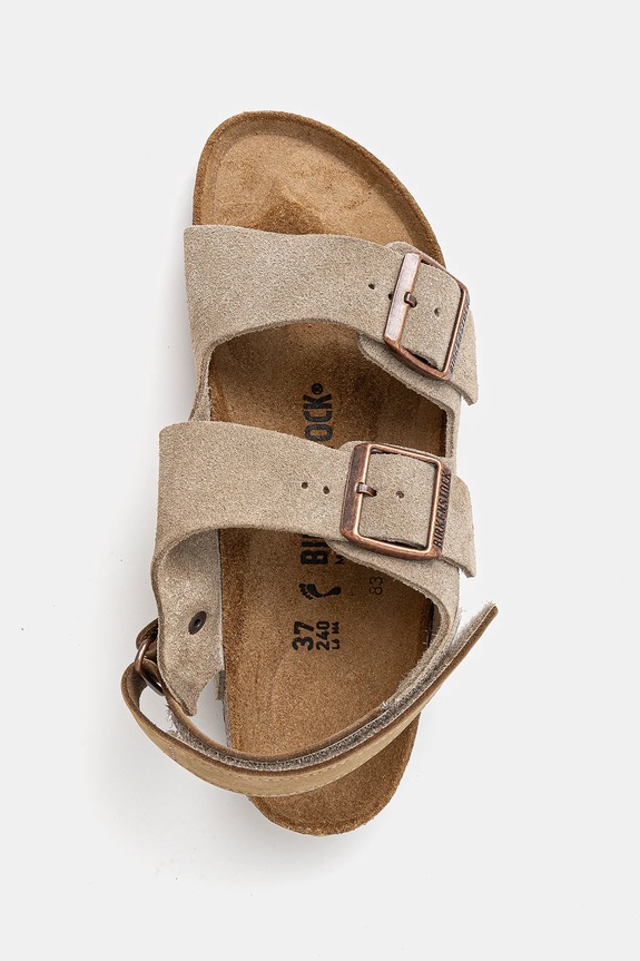 Birkenstock sandały zamszowe dziecięce Milano 1029471.36.39 beżowy