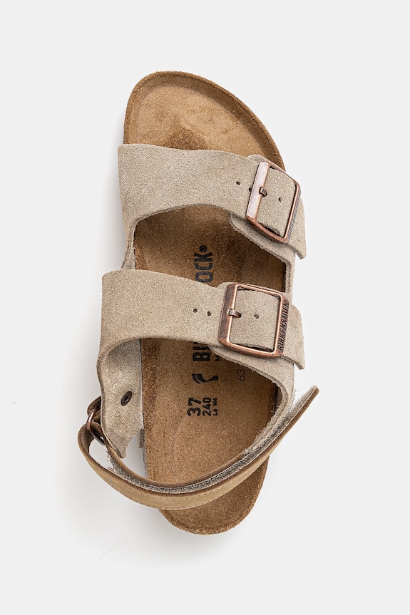 Birkenstock sandały zamszowe dziecięce Milano 1029471.36.39 beżowy