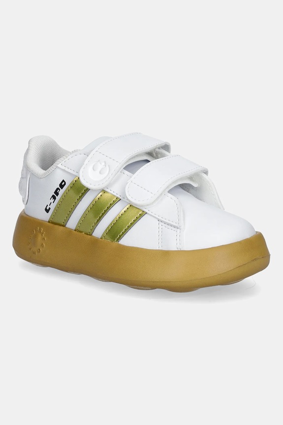 Detské tenisky adidas DROIDS Grand Court imitácia kože biela IH1138