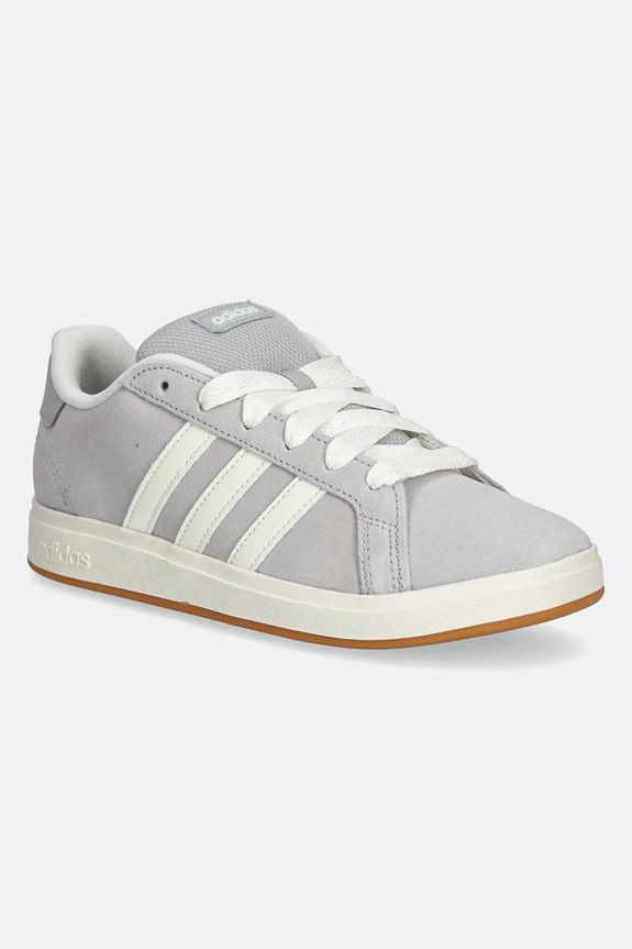 Detské semišové tenisky adidas GRAND COURT 00s imitácia kože sivá JH6179
