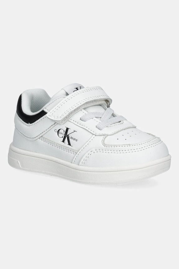 Calvin Klein Jeans sneakersy dziecięce imitacja skóry licowej biały V1X9.82077