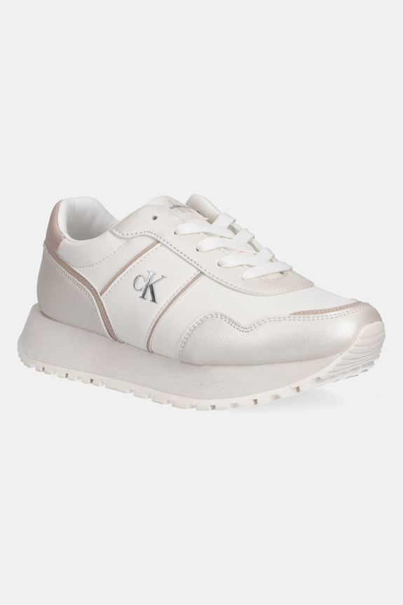 Dětské sneakers boty Calvin Klein Jeans imitace kůže béžová V3A9.82034.35.39