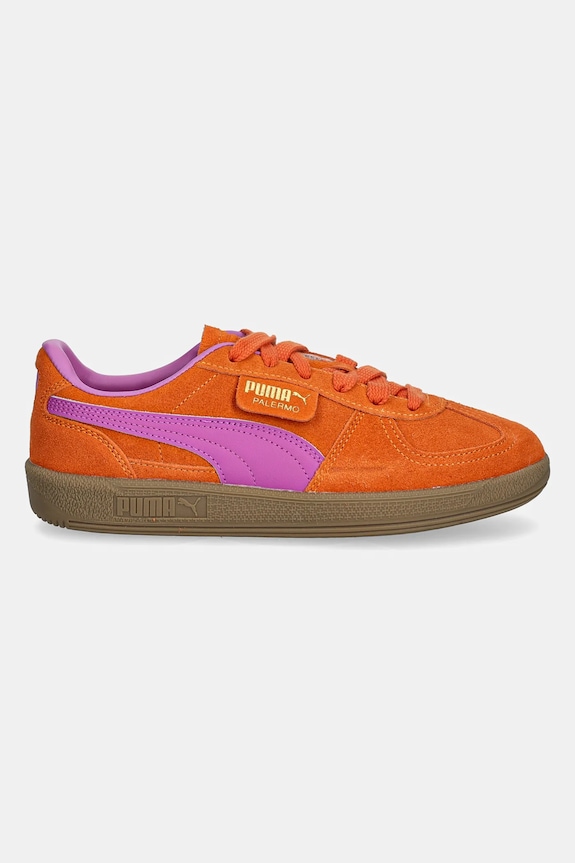 Puma sneakersy skórzane dziecięce Palermo 397271 pomarańczowy AW25