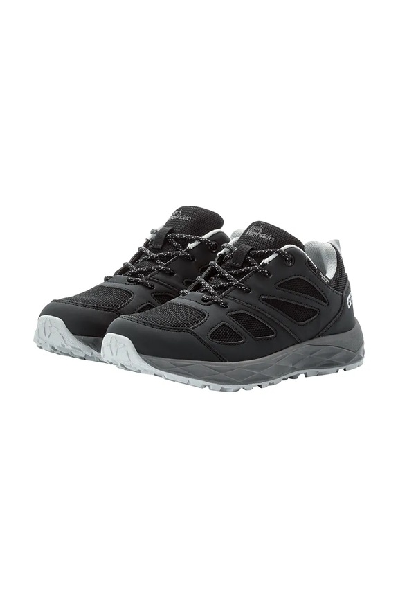Otroški čevlji Jack Wolfskin WOODLAND 2 TEXAPORE LOW K Neizolirana črna 4059811.26.33