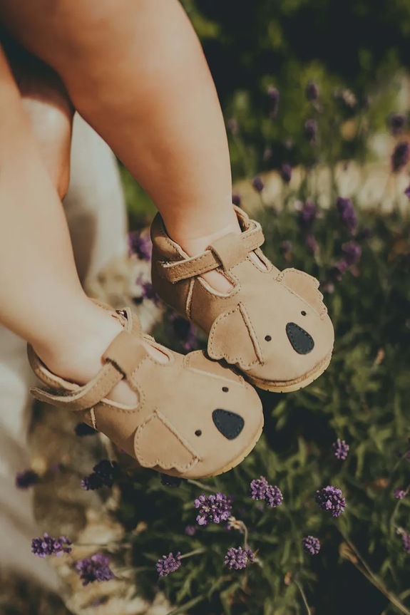 Kožne cipele za bebe Donsje Spark Classic Shoes Koala zrnata koža bež 1002007