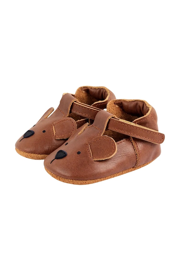 Δερμάτινα βρεφικά παπούτσια Donsje Spark Classic Shoes Bear 1002008 καφέ AA00