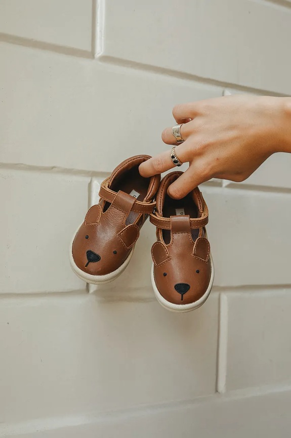 Donsje gyerek félcipő bőrből Zazo Classic Shoes Bear Gift Box barna 1503501