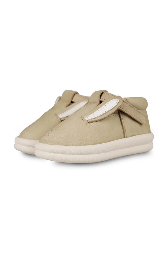 CHLAPEC Dětské nubukové polobotky Donsje Zazo Classic Shoes Bunny 1503502 béžová