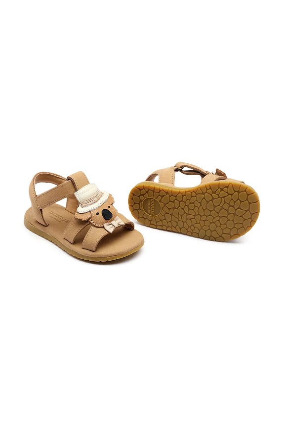 Donsje sandali in pelle bambino/a Hilley Sandals Groom pelle fiore marrone 1501602