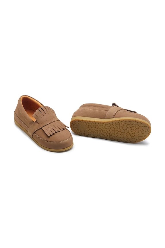 Donsje mokasyny skórzane dziecięce Yaell Loafers Planet friendly brązowy 2029700.29.33
