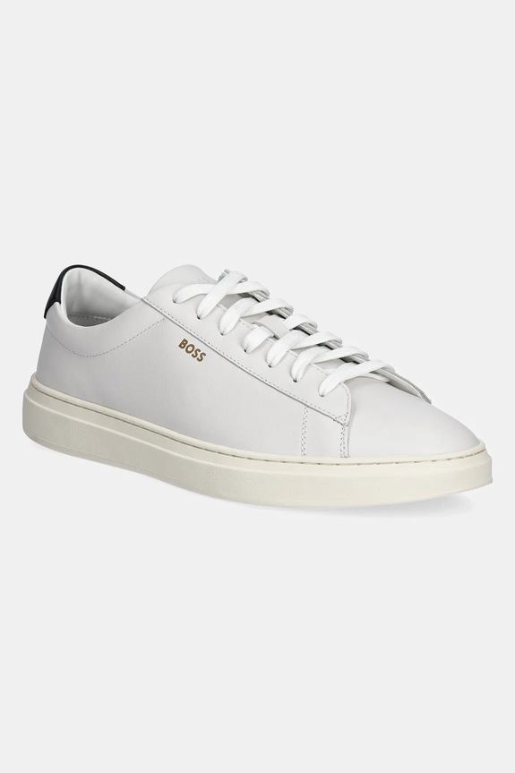 BOSS sneakersy skórzane Kieran niska biały 50536480.102