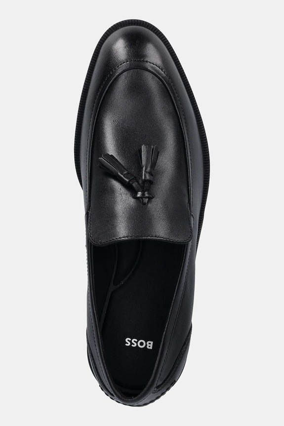 BOSS mokasyny skórzane Tayil czarny 50531305.001