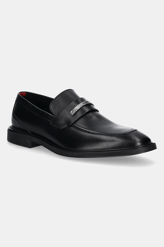 HUGO mokasyny skórzane Gryff eleganckie czarny 50536178.001
