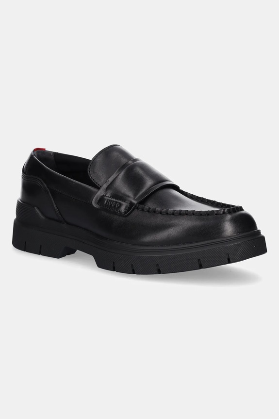 HUGO mokasyny skórzane Ryan eleganckie czarny 50536158.001
