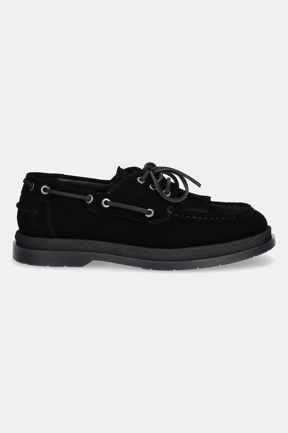 HUGO mokasyny zamszowe Chaol 50536224.001 czarny SS25