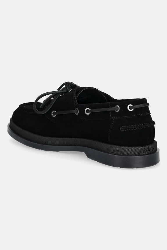 Obuwie HUGO mokasyny zamszowe Chaol 50536224.001 czarny