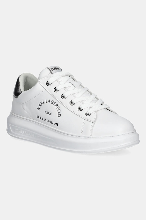 Kožené tenisky Karl Lagerfeld KAPRI MENS nízký bílá KL52538K.01S