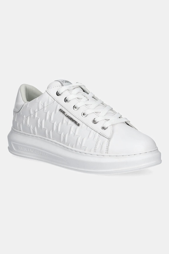 Kožené tenisky Karl Lagerfeld KAPRI MENS nízký bílá KL52549K.01W