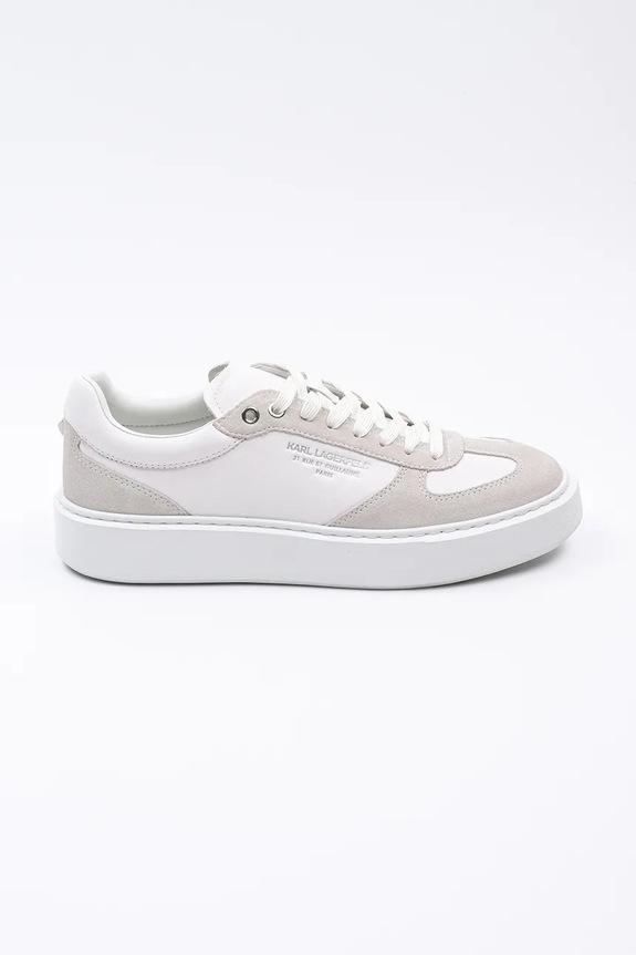 Karl Lagerfeld sneakersy skórzane MAXI KUP RSG skóra zamszowa biały KL52235.311