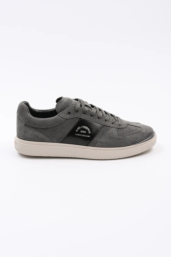 Karl Lagerfeld sneakersy skórzane ATLAS skóra zamszowa szary KL51837.555