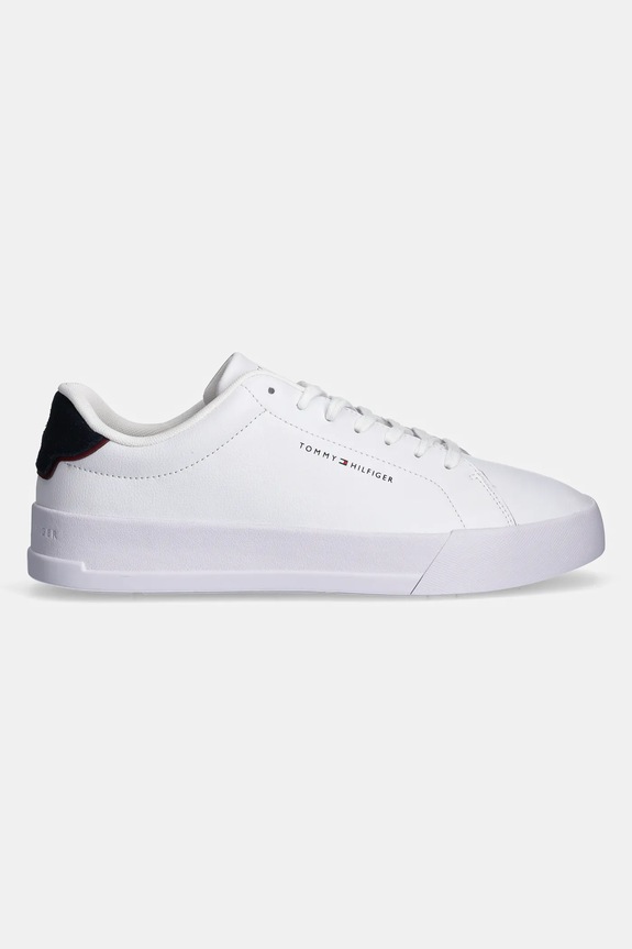 Tommy Hilfiger TH COURT LTH DETAIL ESS sneakers Ανδρικά δερμάτινα FM0FM05367 λευκό SS26