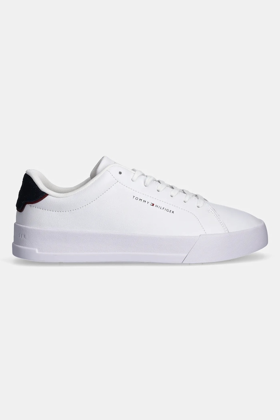 Tommy Hilfiger TH COURT LTH DETAIL ESS sneakers Ανδρικά δερμάτινα FM0FM05367 λευκό SS26