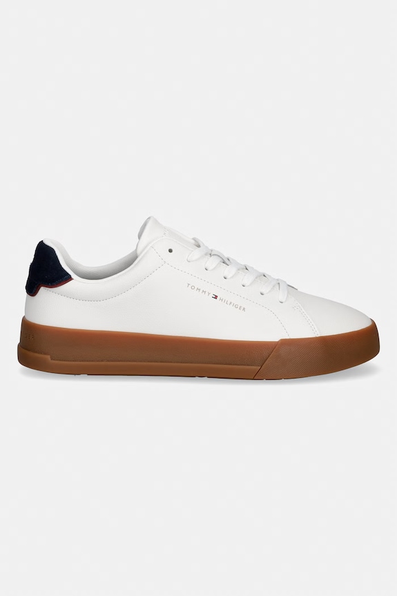 Tommy Hilfiger TH COURT LTH DETAIL ESS superge moške usnjene FM0FM05367 bela SS26