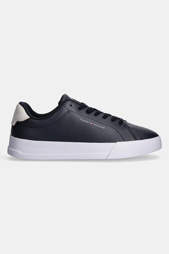 Tommy Hilfiger TH COURT LTH DETAIL ESS sneakers Ανδρικά δερμάτινα FM0FM05367 σκούρο μπλε SS26