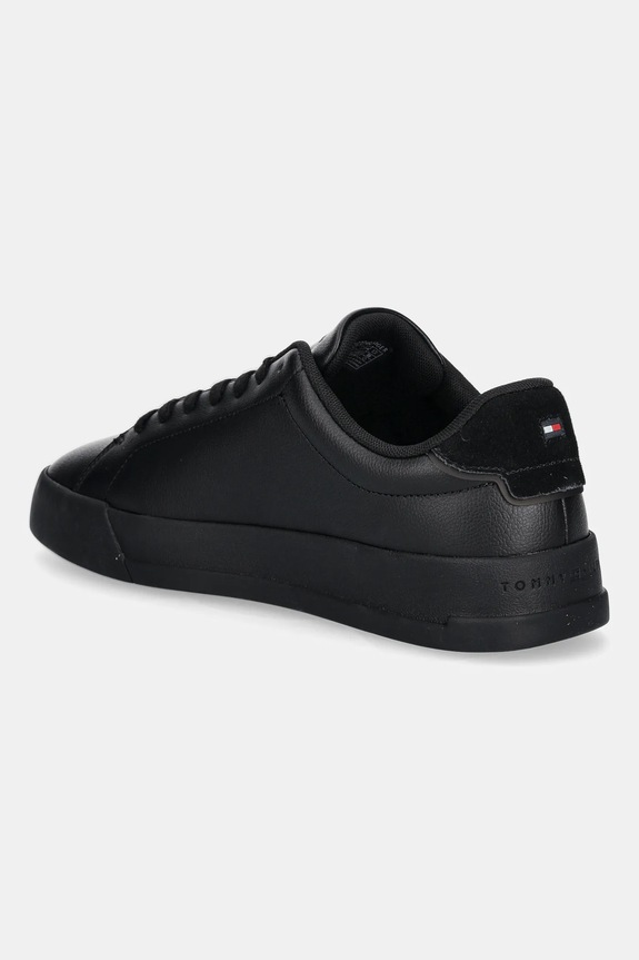 Încălțăminte Tommy Hilfiger TH COURT LTH DETAIL ESS sneakers bărbați din piele FM0FM05367 negru