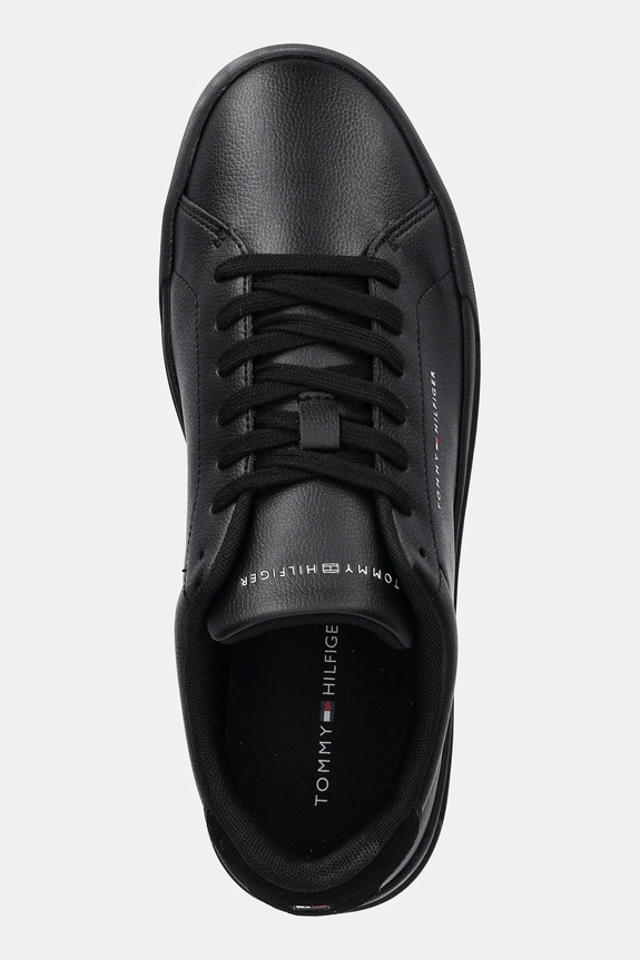 Tommy Hilfiger TH COURT LTH DETAIL ESS sneakers bărbați din piele negru FM0FM05367