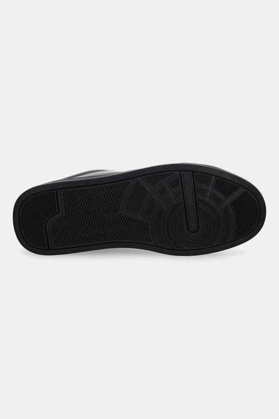 Tommy Hilfiger TH COURT LTH DETAIL ESS sneakers bărbați din piele FM0FM05367 negru