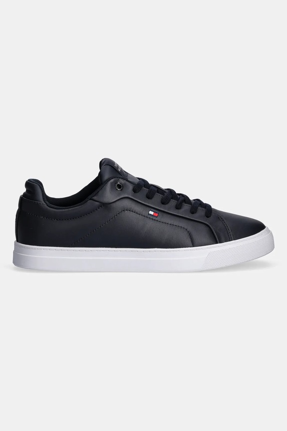 Kožené sneakers boty Tommy Hilfiger ICON COURT LTH FLAG ESS FM0FM05317 námořnická modř SS26