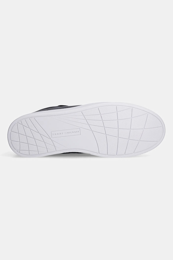 Kožené sneakers boty Tommy Hilfiger ICON COURT LTH FLAG ESS FM0FM05317 námořnická modř
