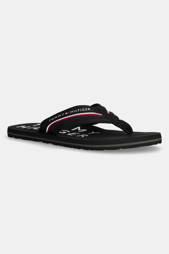 Žabky Tommy Hilfiger TOMMY HILFIGER WEB BEACH SANDAL černá FM0FM05340