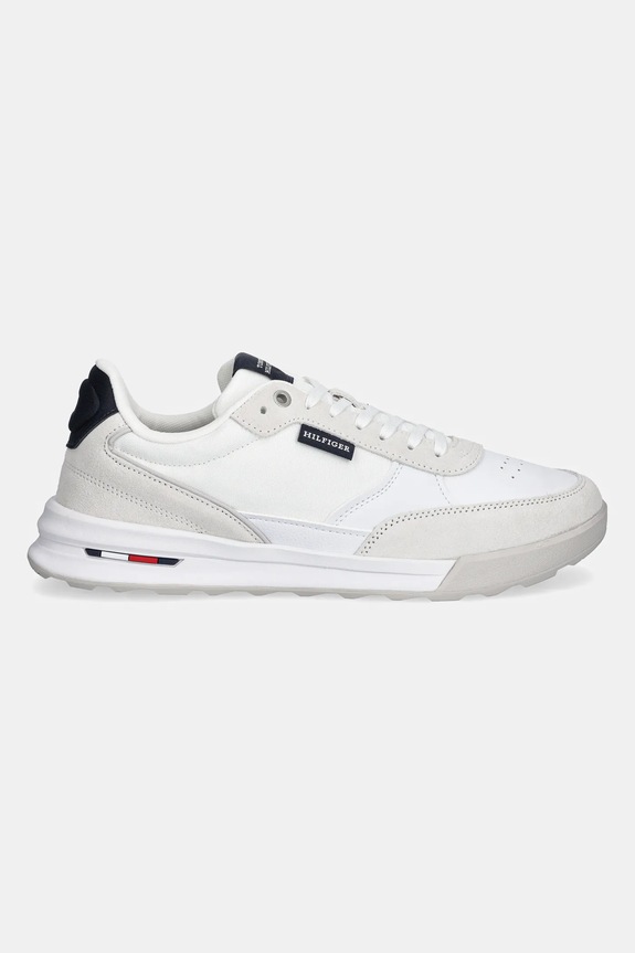 Tommy Hilfiger sneakersy skórzane RETRO RUNNER MIX RWB FM0FM05371 biały SS25
