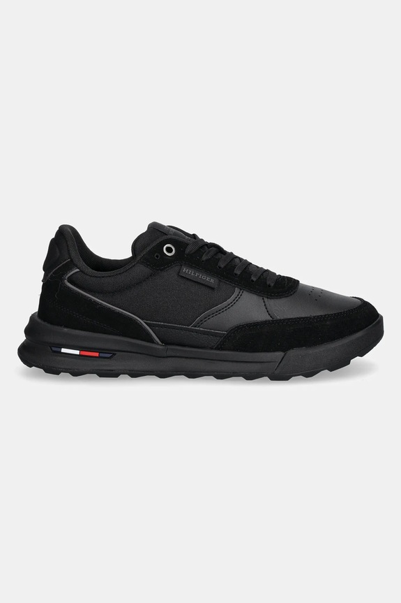 Tommy Hilfiger sneakersy skórzane RETRO RUNNER MIX RWB FM0FM05371 czarny SS25