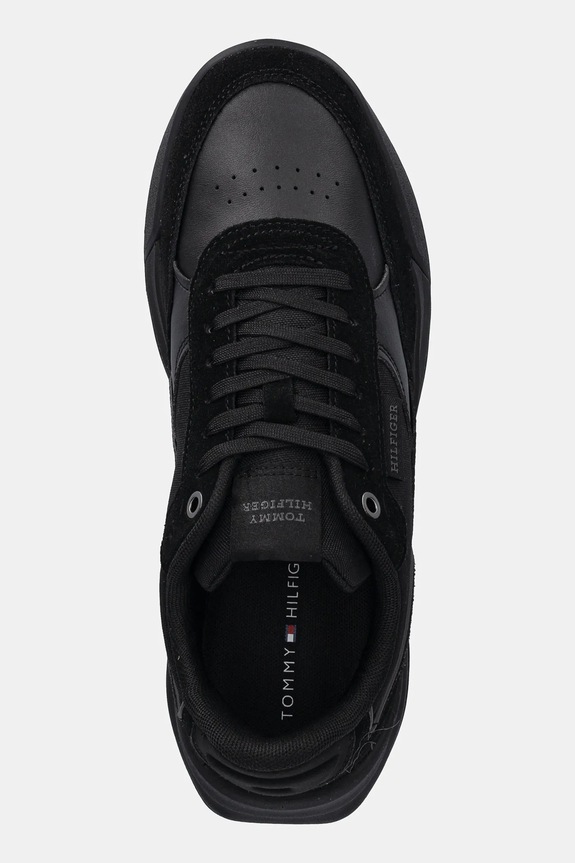 Tommy Hilfiger sneakersy skórzane RETRO RUNNER MIX RWB czarny FM0FM05371