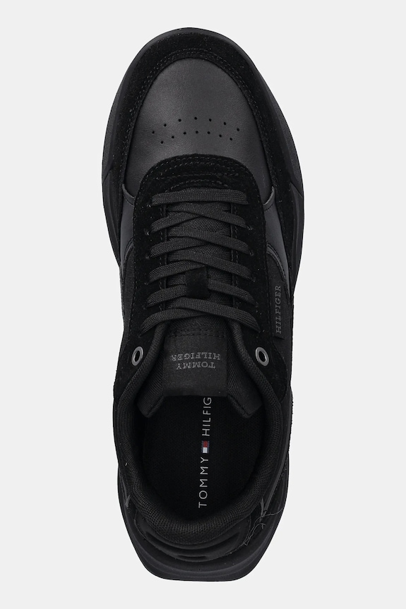 Tommy Hilfiger sneakersy skórzane RETRO RUNNER MIX RWB czarny FM0FM05371