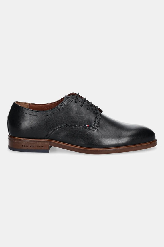 Tommy Hilfiger bőr félcipő HILFIGER THUNIT LEATHER SHOE FM0FM05472 fekete SS25