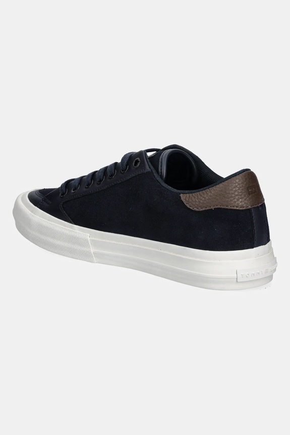Boty Semišové sneakers boty Tommy Hilfiger TH HI VULC STREET LOW SUEDE RWB FM0FM05458 námořnická modř