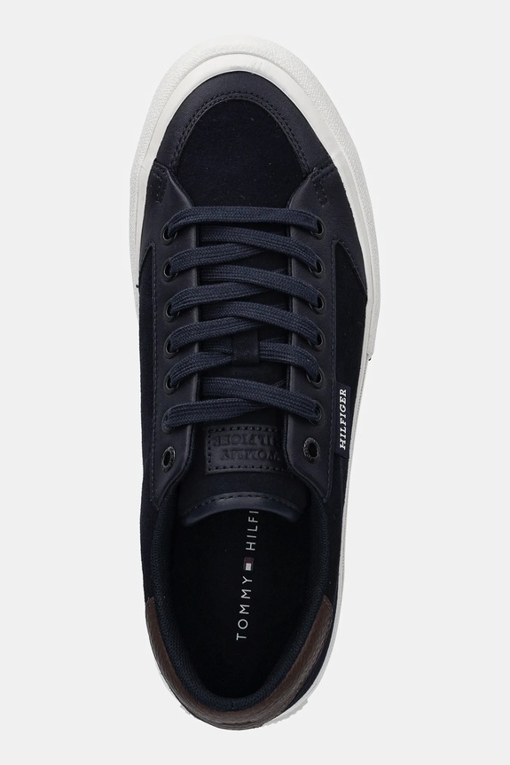 Semišové sneakers boty Tommy Hilfiger TH HI VULC STREET LOW SUEDE RWB námořnická modř FM0FM05458