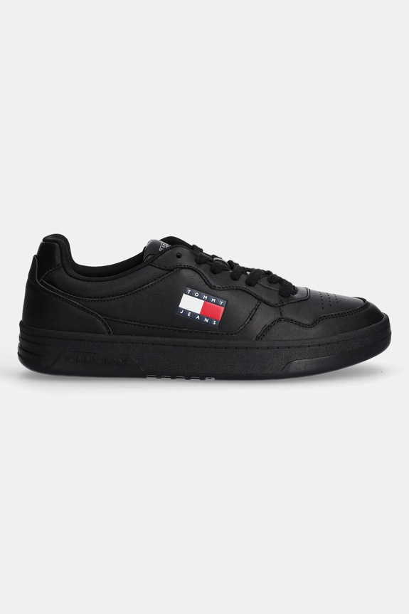 Kožené sneakers boty Tommy Jeans TJM CUPSOLE LEATHER ESS EM0EM01443 černá SS25