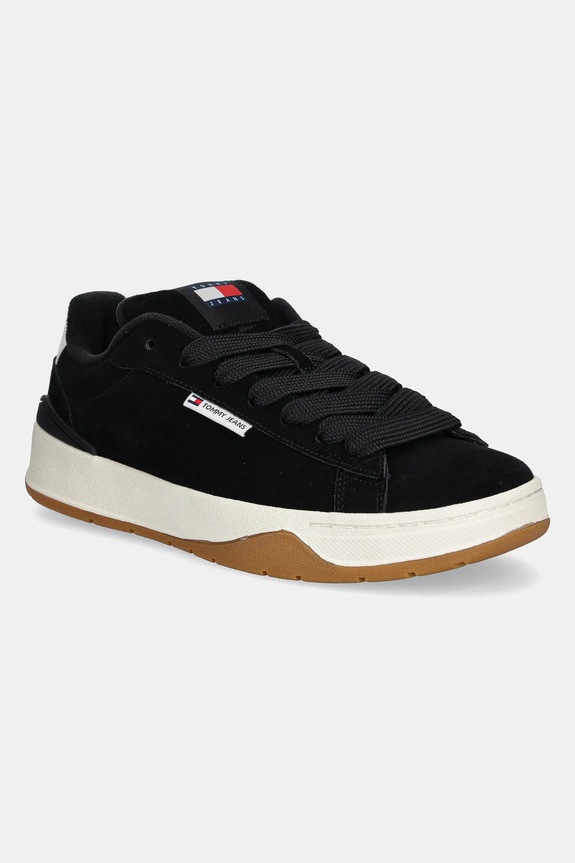 Semišové sneakers boty Tommy Jeans TJM SKATER SNEAKER nízký černá EM0EM01503