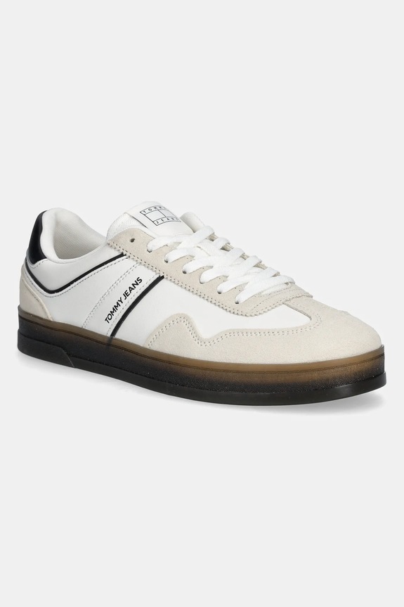 Δερμάτινα sneakers Tommy Jeans THE GREENWICH LEATHER υφασμάτινο λευκό EM0EM01524