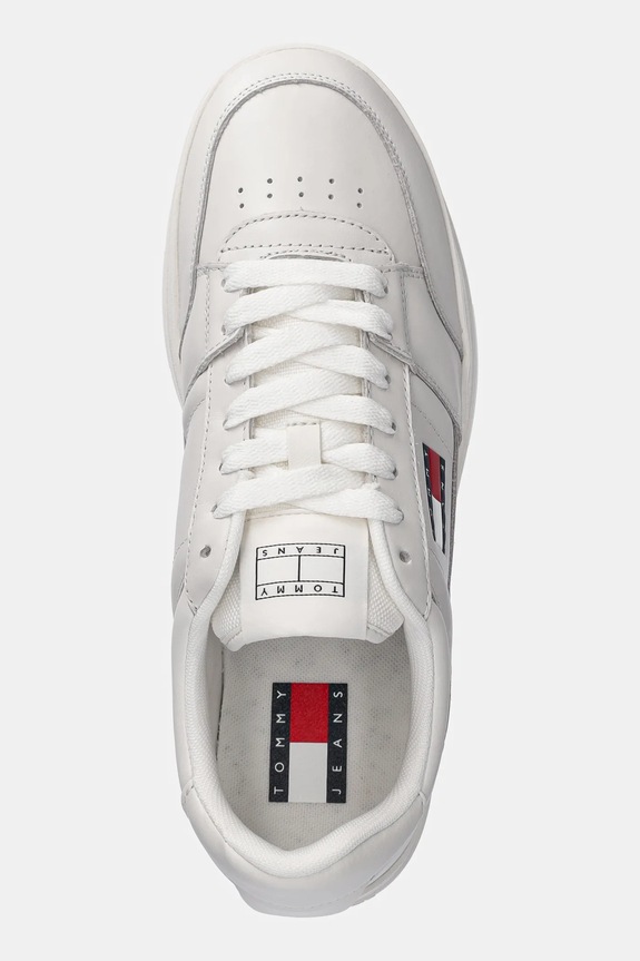 Tommy Jeans sneakersy skórzane TJM THE GREENWICH NEW ESS biały EM0EM01574