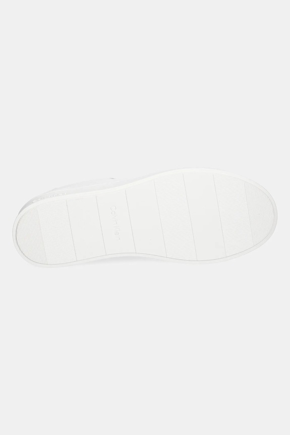 Calvin Klein sneakersy skórzane LOW TOP LACE UP WOVEN HM0HM01767 biały