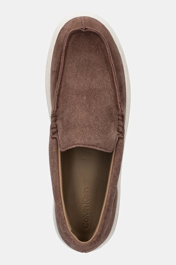 Mokasinke od brušene kože Calvin Klein MOCCASIN SUEDE smeđa HM0HM01794