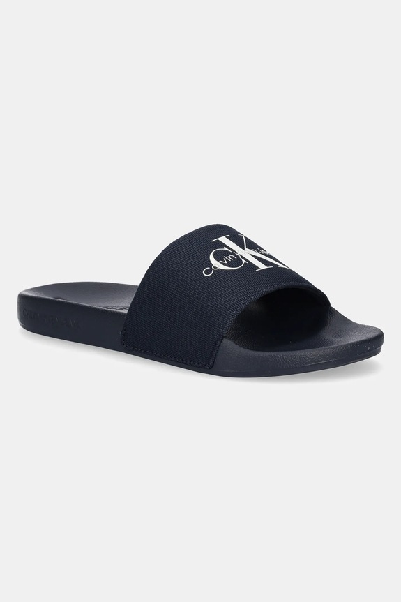 Calvin Klein Jeans klapki SLIDE MONOGRAM granatowy YM0YM01271