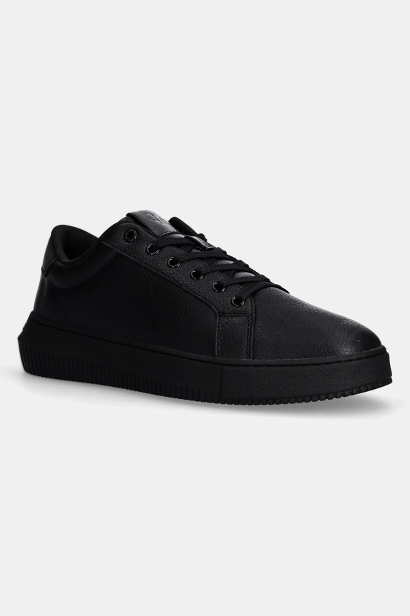 Δερμάτινα sneakers Calvin Klein Jeans CHUNKY CUPSOLE LOW OHB μικρό μαύρο YM0YM01159